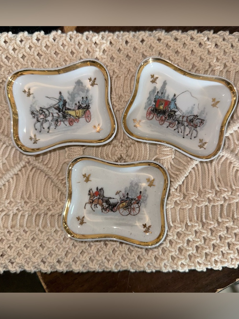 Limoges Ceramic Trinket Dishes / France